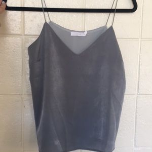 Lush silky tank top with spaghetti straps